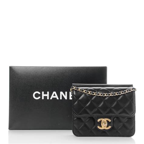 CHANEL Lambskin Quilted Crossing Times Mini Flap Black 